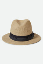 Brixton Roma Straw Fedora Natural-Black M