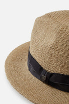 Brixton Roma Straw Fedora Natural-Black XS