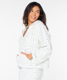 Roxy Rich Coast Stripe Terry Hoodie WCB0 M