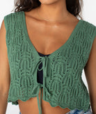 Roxy Beach Bound Crochet Vest GMG M