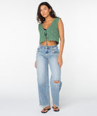 Roxy Beach Bound Crochet Vest GMG L