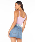 Roxy Palm Stripe Ribbed Cropped Tank MOA L