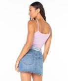 Roxy Palm Stripe Ribbed Cropped Tank MOA L