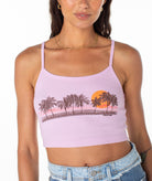 Roxy Palm Stripe Ribbed Cropped Tank MOA S