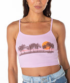 Roxy Palm Stripe Ribbed Cropped Tank MOA S