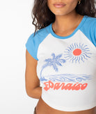 Roxy Paraiso Cropped Ribbed Tee BTG L