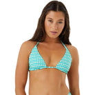 Roxy Dawn Patrol Reversible Tiki Tri Bikini Top GRN L