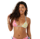 Roxy Tapestry Patchwork Mini Tiki Tri Bikini Top MUL M