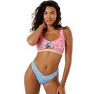 Roxy Tapestry Patchwork Scoopneck Bralette Bikini Top MUL M