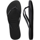 Havaianas Slim Glitter 2 Womens Sandal 1069-Black-Black 6
