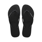 Havaianas Slim Glitter 2 Womens Sandal 1069-Black-Black 6
