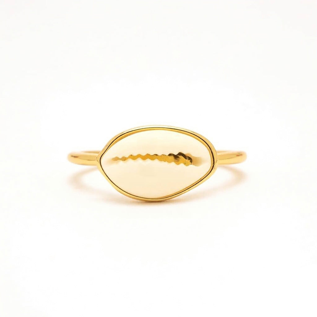 Pura Vida Simple Cowrie Shell Ring  Gold 8
