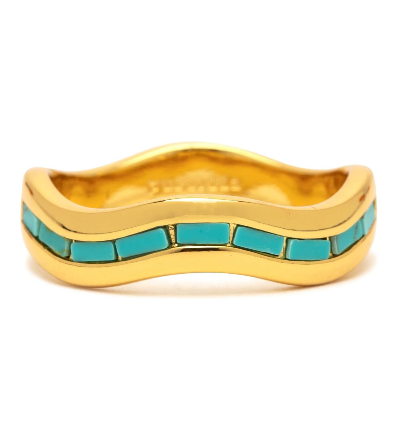 Pura Vida Turquoise Tides Ring  Gold 8