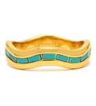 Pura Vida Turquoise Tides Ring  Gold 8