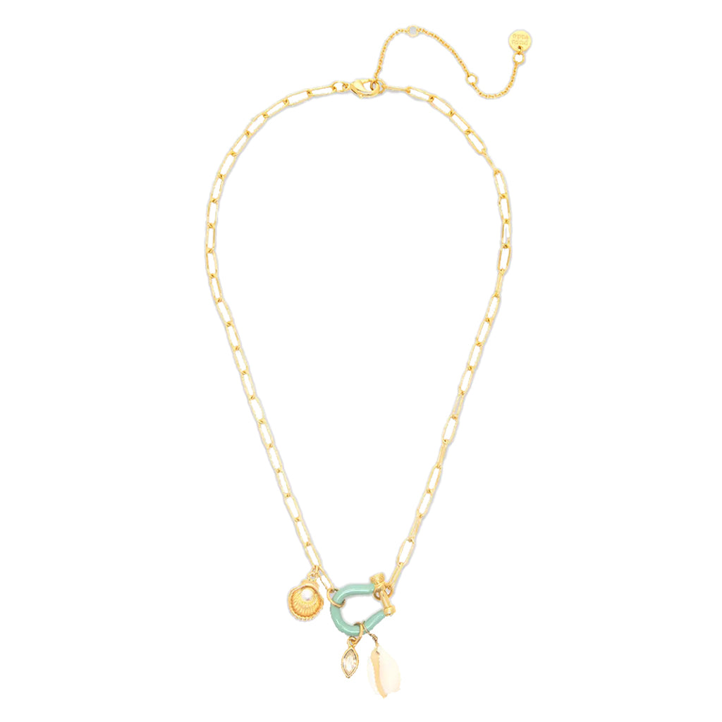 Pura Vida Bonne Chance Cowrie Charm Gold Necklace
