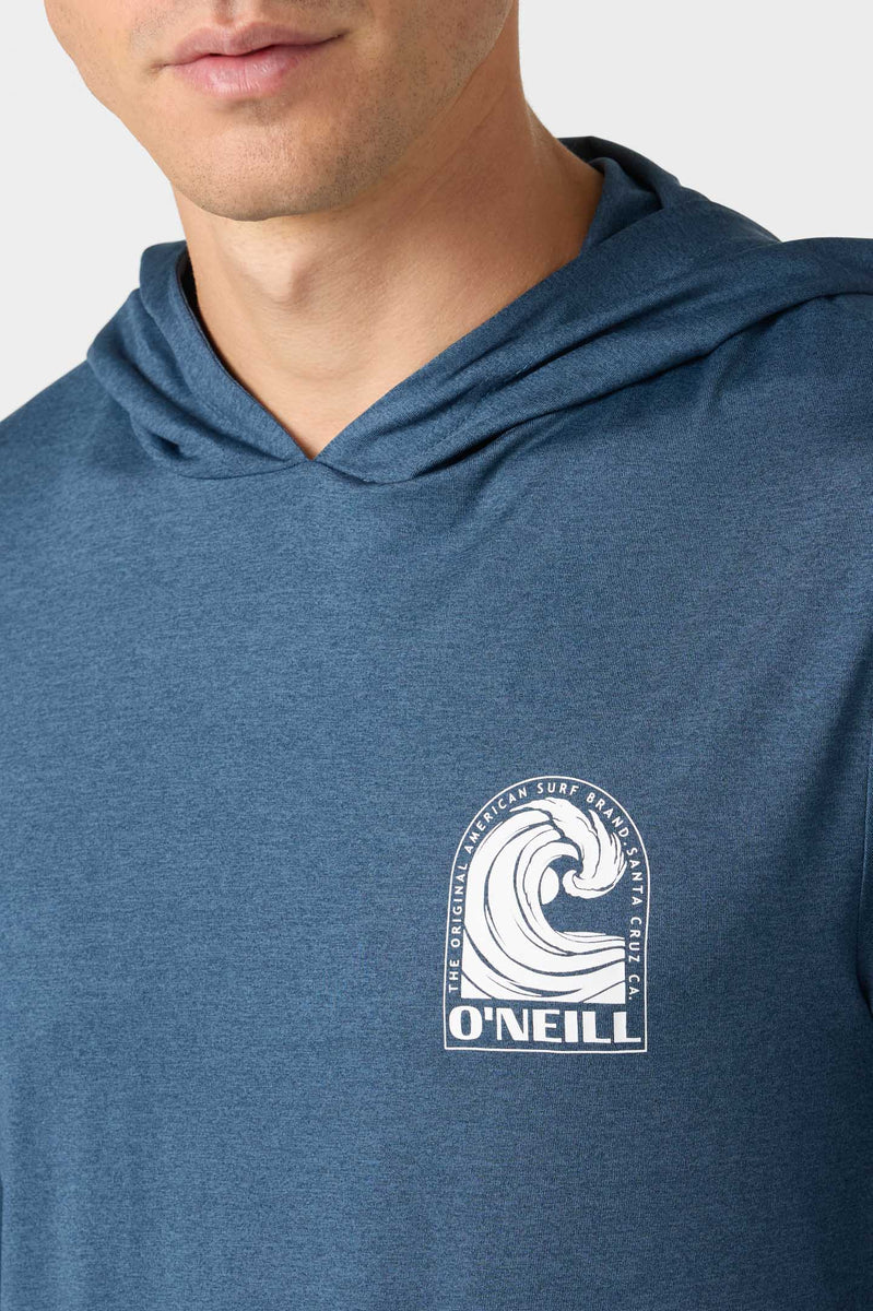 O'NEILL TRVLR UPF HOODED L/S- SWELL NVH-NAVY HEATHER L