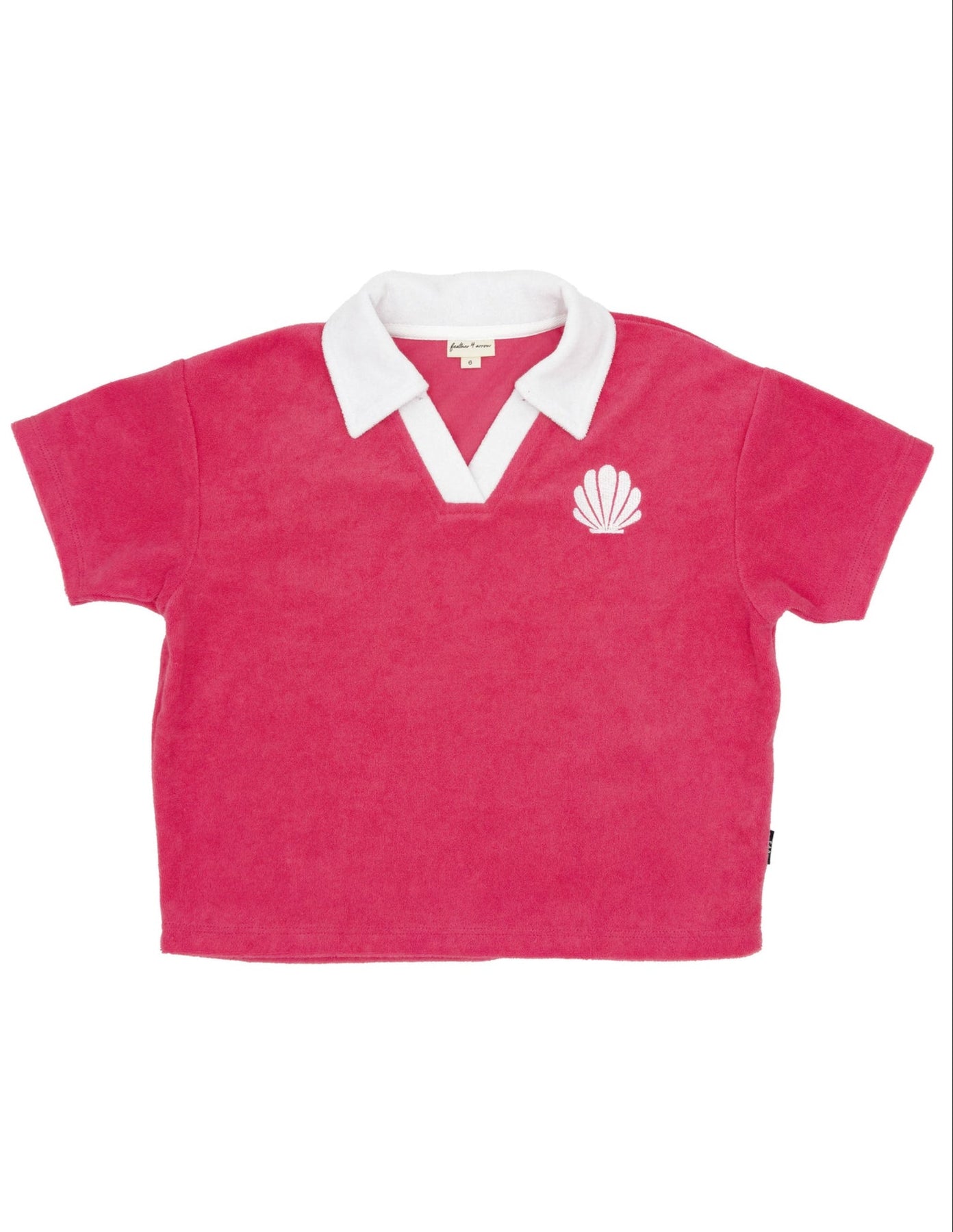FEATHER 4 ARROW SHELL YEAH POLO TOP HTC-HOT CORAL 6-7Y