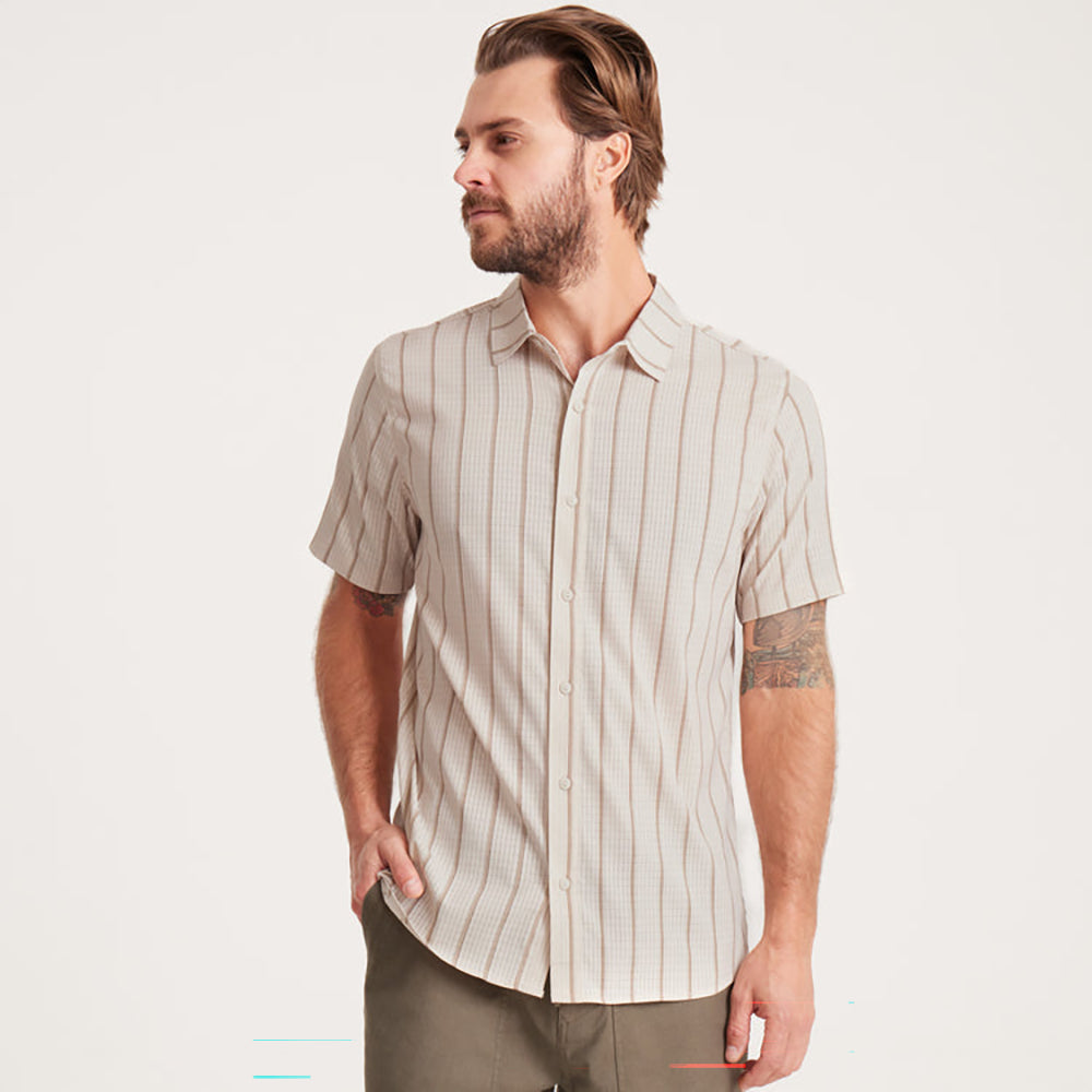 ROARK Bless Up Breathable Stretch Shirt SRB-STRIPE BONE S