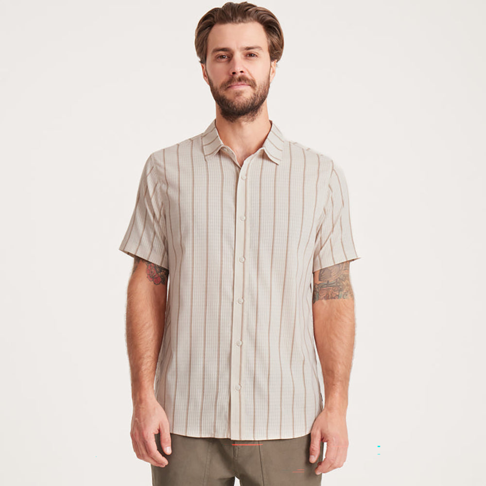 ROARK Bless Up Breathable Stretch Shirt SRB-STRIPE BONE XL