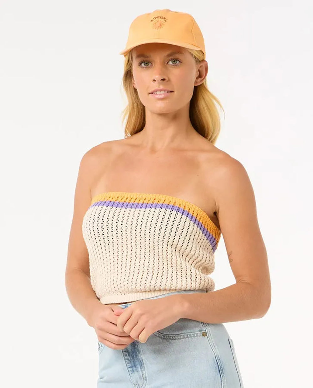 RIP CURL CALA VADELLA CROCHET TOP 0003-Off White M