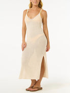 RIP CURL CALA VADELLA CROCHET DRESS 0003-Off White S