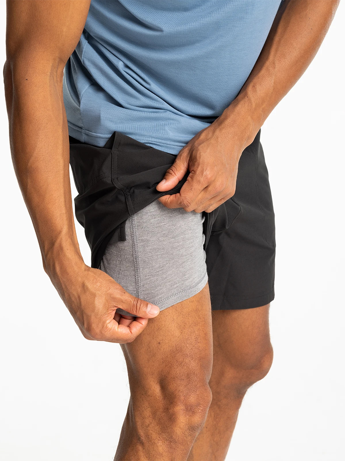 Free Fly Men's Lined Active Breeze Short - 5.5 BLK-Black M