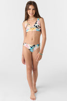 O'Neill Girls Mikah Floral Fixed Tri Set BLK 12