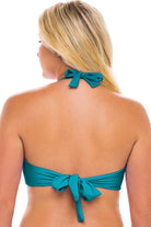 H2OH Deep V Halter bikini top  Sapphire C