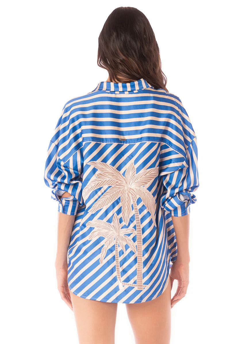 Maaji Azure Stripes Manele Shirt OpenBlue M