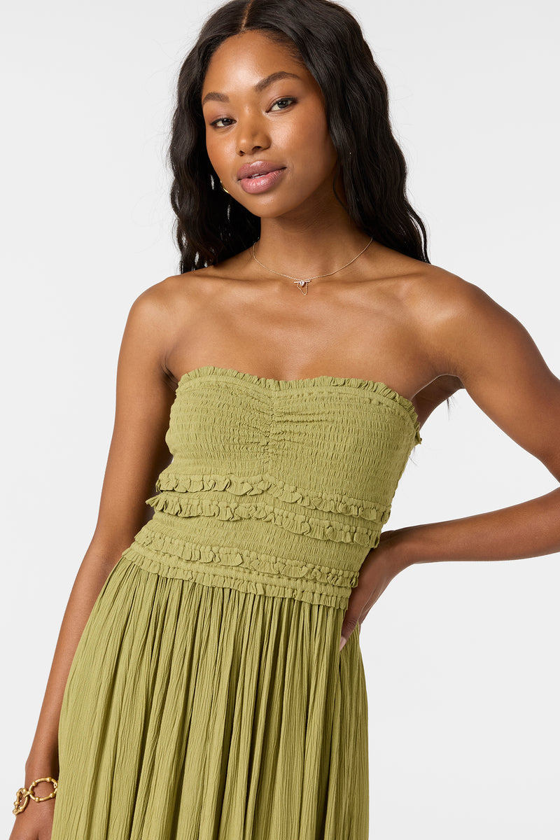 O'NEILL DEVYN MIDI DRESS MSS-MOSSTONE XS