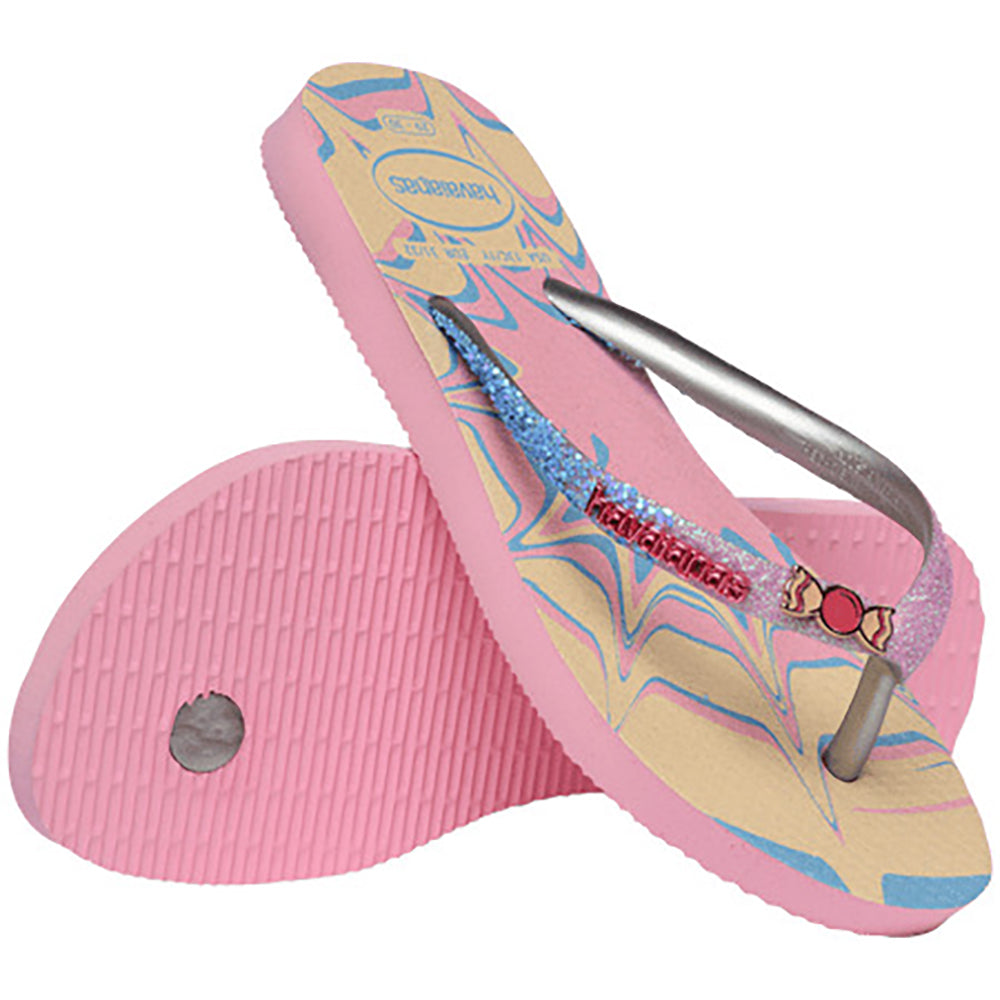 Havaianas Slim Glitter 2 Girls Sandal 9321-Pink Glow 3 Y