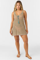 O'NEILL RYAN STRIPE MINI COVER-UP DRESS MUL L