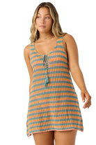 O'NEILL RYAN STRIPE MINI COVER-UP DRESS MUL L