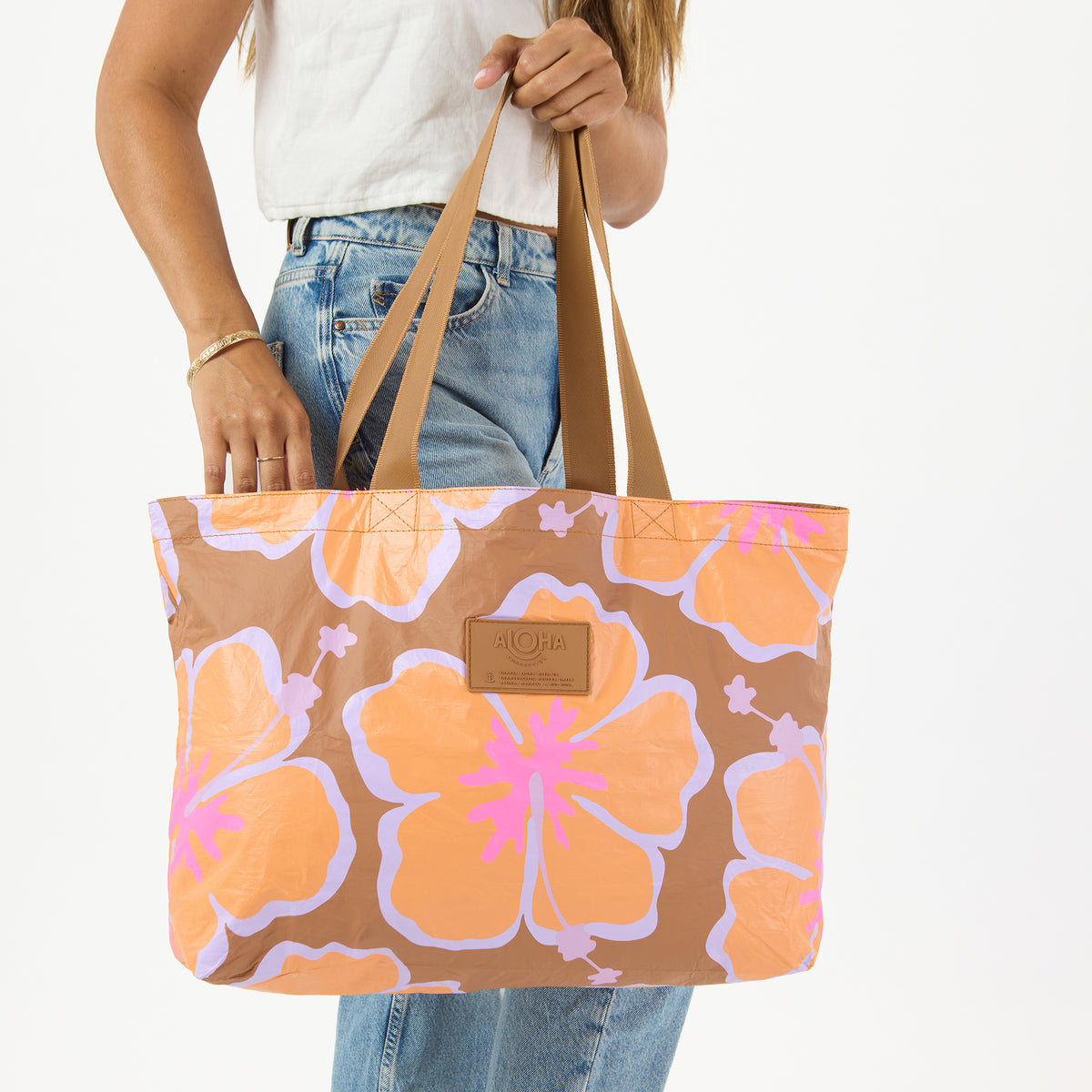 Aloha Holo Holo Tote Pua Waikiki - Toffee OS