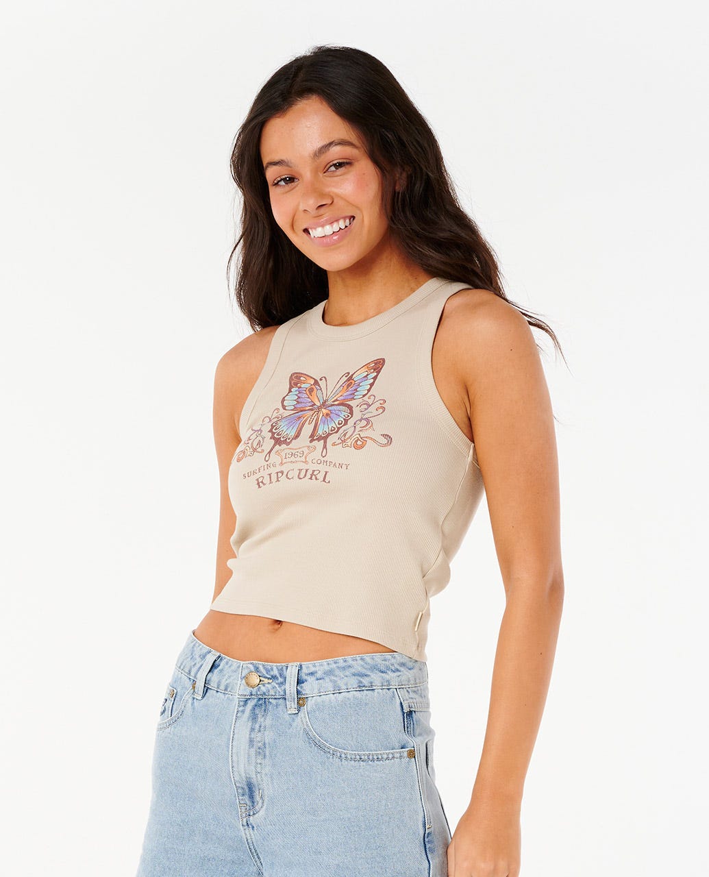 RIP CURL BUTTERFLY RIB TANK 0031-NATURAL S