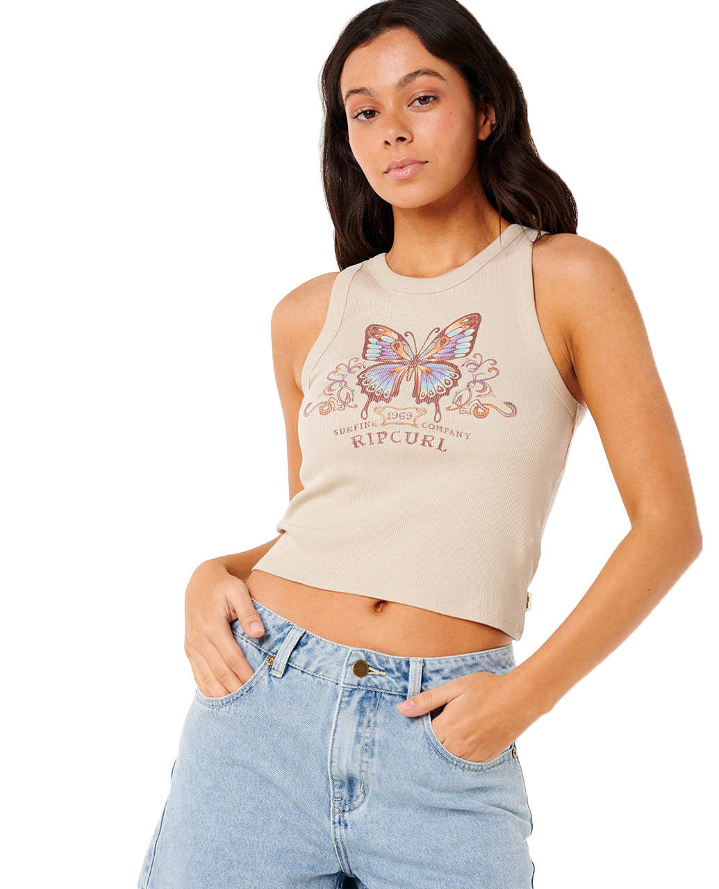 RIP CURL BUTTERFLY RIB TANK 0031-NATURAL XS