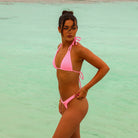 Kulani Kinis HALTER BRALETTE BIKINI TOP TaffyPink XS