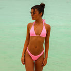 Kulani Kinis HALTER BRALETTE BIKINI TOP TaffyPink M