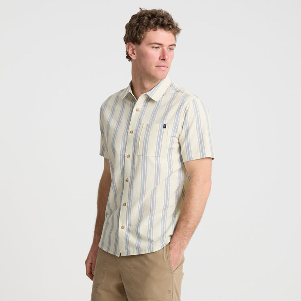 Roark Journey Short Sleeve Button Up Shirt SRF-STRIPE SEAFOAM M
