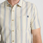 Roark Journey Short Sleeve Button Up Shirt SRF-STRIPE SEAFOAM M