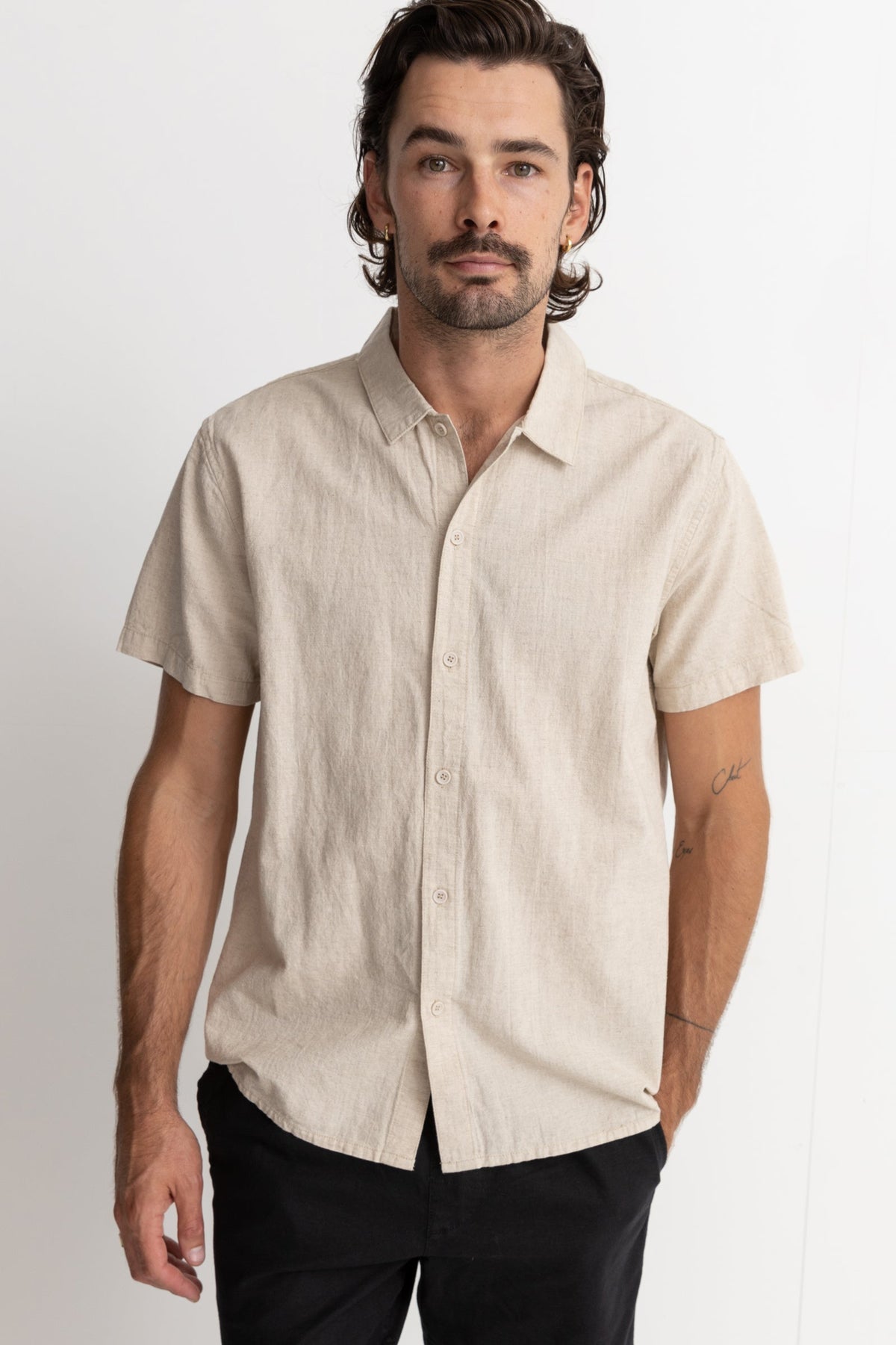 RHYTHM CLASSIC LINEN SS SHIRT SAN-SAND 2M