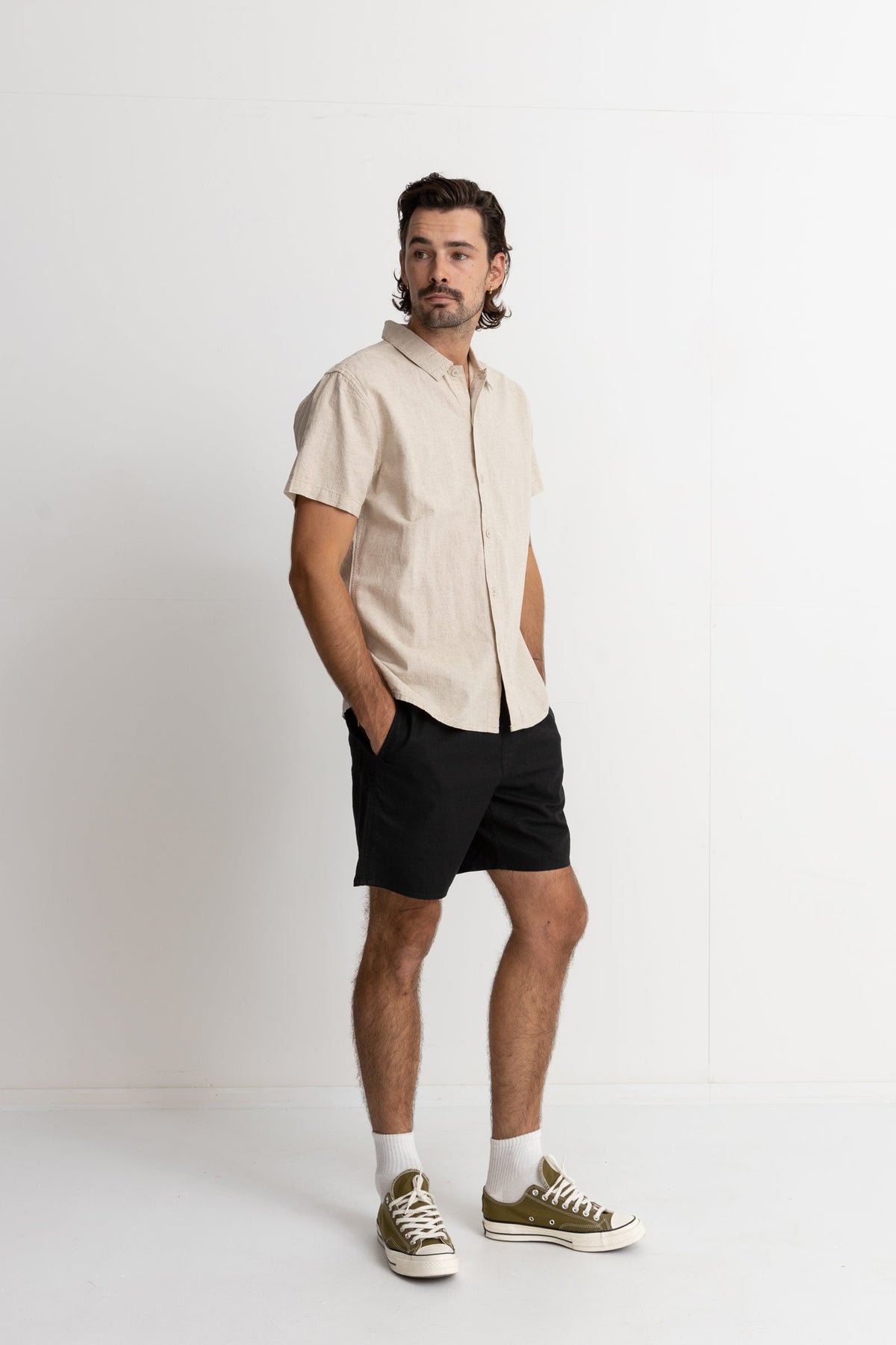 RHYTHM CLASSIC LINEN SS SHIRT SAN-SAND 2M