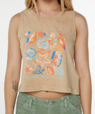 ROXY PNT SHLS WLDFLWR TNK CPJ XS