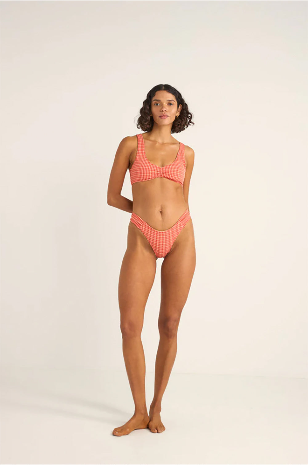 RHYTHM LOLA CHECK SOFT SIDE HOLIDAY PANT RED 2S