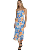 RHYTHM PARADISE FLORAL BIAS  MIDI DRESS BLU-BLUE 2S