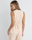 RHYTHM TIDE STRIPE LONG  VEST NAT-NATURAL 2S