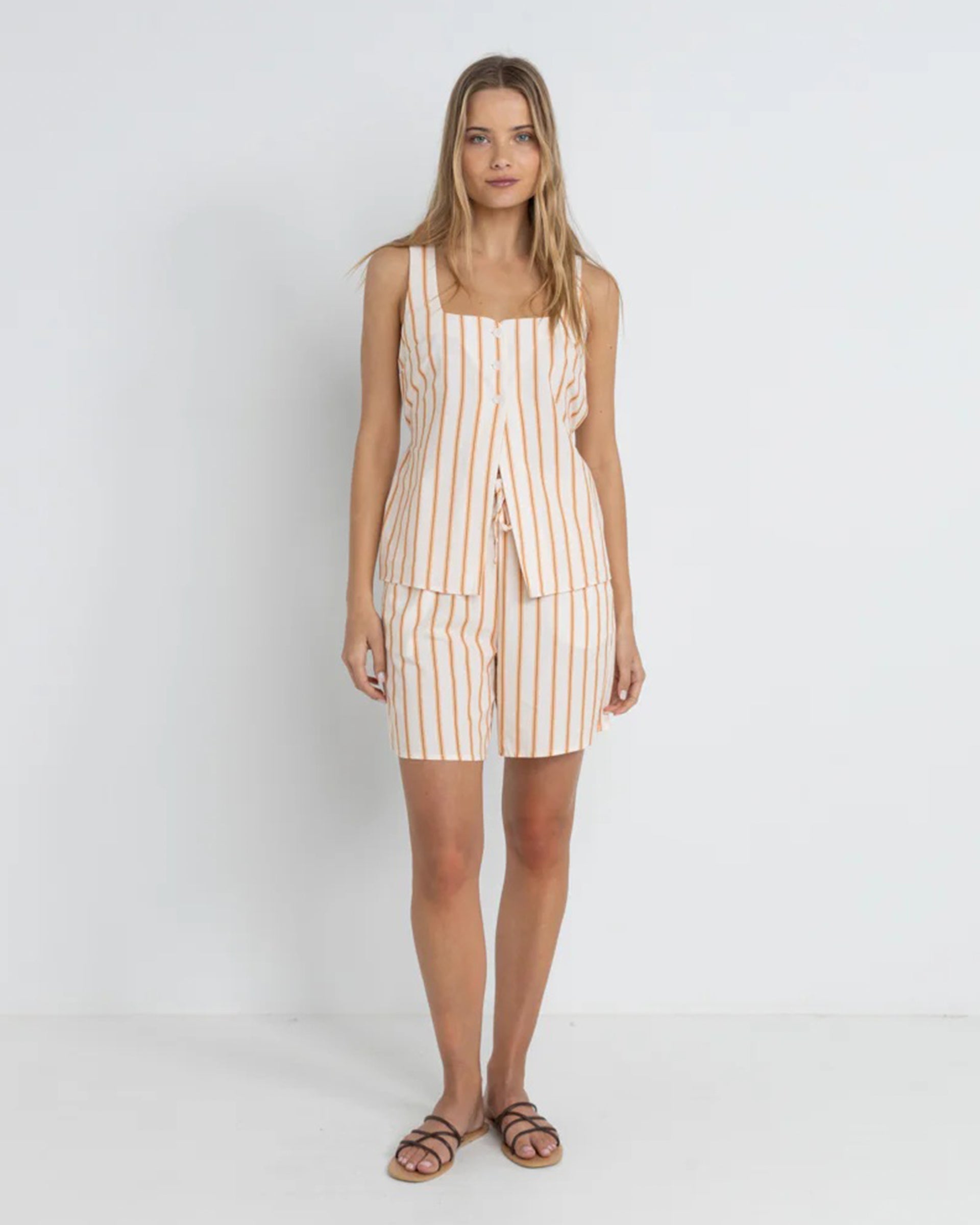 RHYTHM TIDE STRIPE LONG  VEST NAT-NATURAL 1XS