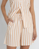 RHYTHM TIDE STRIPE LONG  VEST NAT-NATURAL 1XS