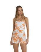 RHYTHM SANCTUARY FLORAL STRAPLESS ROMPER WHT-WHITE 4L