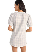 RHYTHM DESI PLAID MINI DRESS BLU-BLUE 1XS